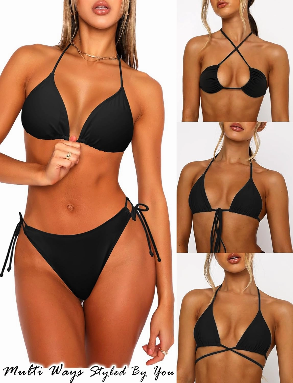 2 Piece Bikini Sets for Women Tummy Control Swimsuits Bikini Tops Full Coverage Bottoms Bathing Suit