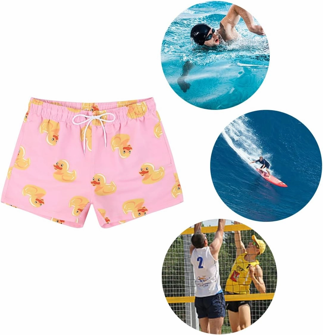 3 Inch Mens Swim Trunks Short Swim Shorts Quick Dry Mens Swim Suits