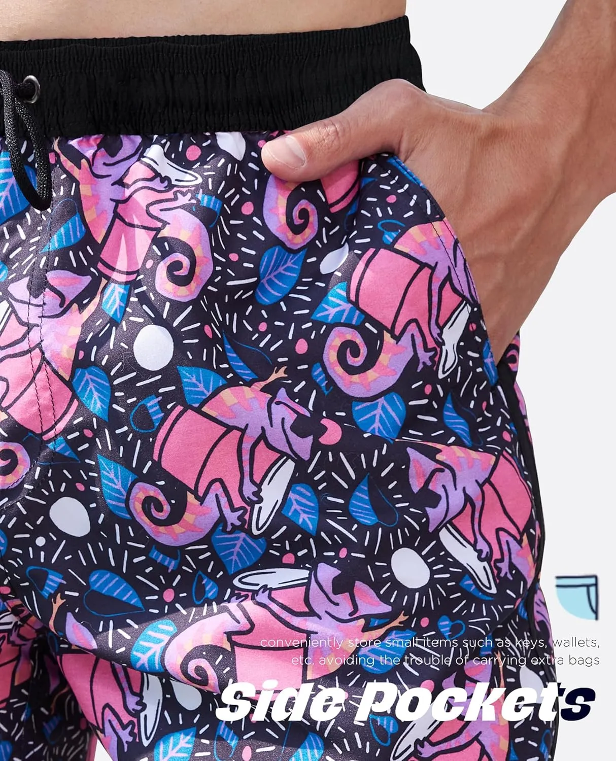 5 Inch Inseam Swimming Shorts Mens Gradient Swim Trunks with Mesh Liner Bathing Suit for Men Vacation