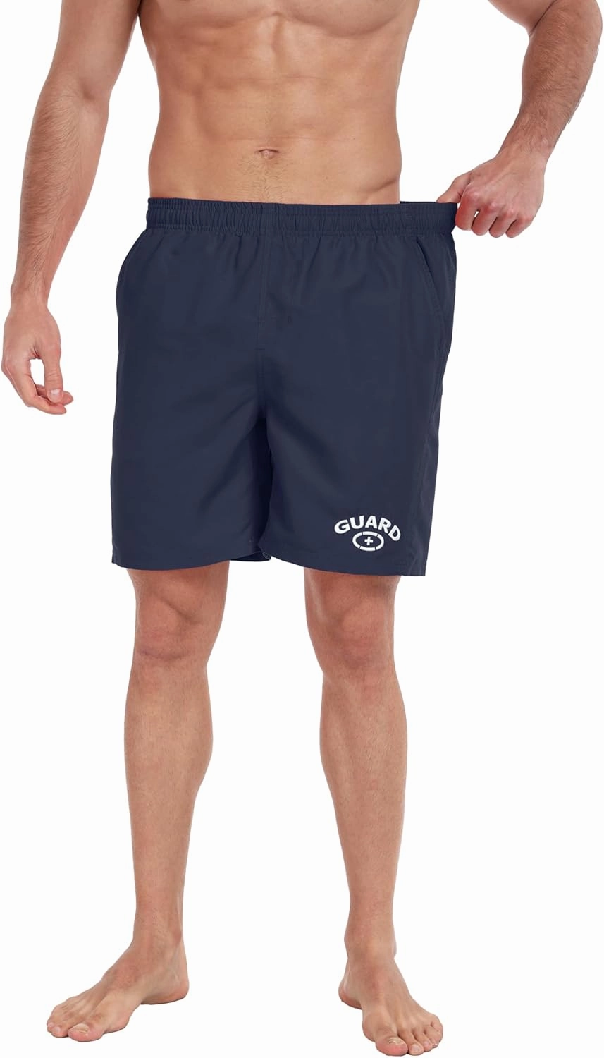 Adoretex Men's Guard 18" Swim Board Shorts, 100% Lightweight Polyester Swim Trunks with Mesh Liner