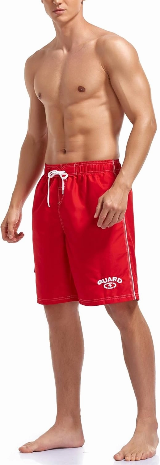 Adoretex Men's Guard Board Shorts Swim Trunks with Mesh Liner, Designed for Guard Uniform Swimwear