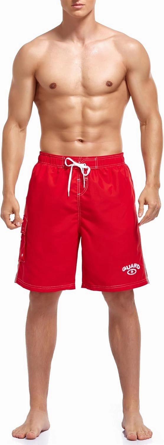 Adoretex Men's Guard Board Shorts Swim Trunks with Mesh Liner, Designed for Guard Uniform Swimwear