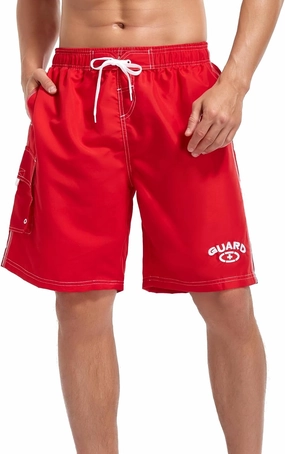 Adoretex Men's Guard Board Shorts Swim Trunks with Mesh Liner, Designed for Guard Uniform Swimwear