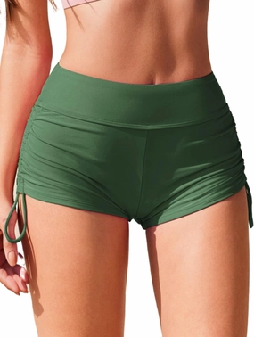 AI'MAGE Womens 3" Swim Board Shorts High Waisted Bathing Suit Bottoms Boy Shorts Adjustable Ruched Side Bikini Shorts S-XXL