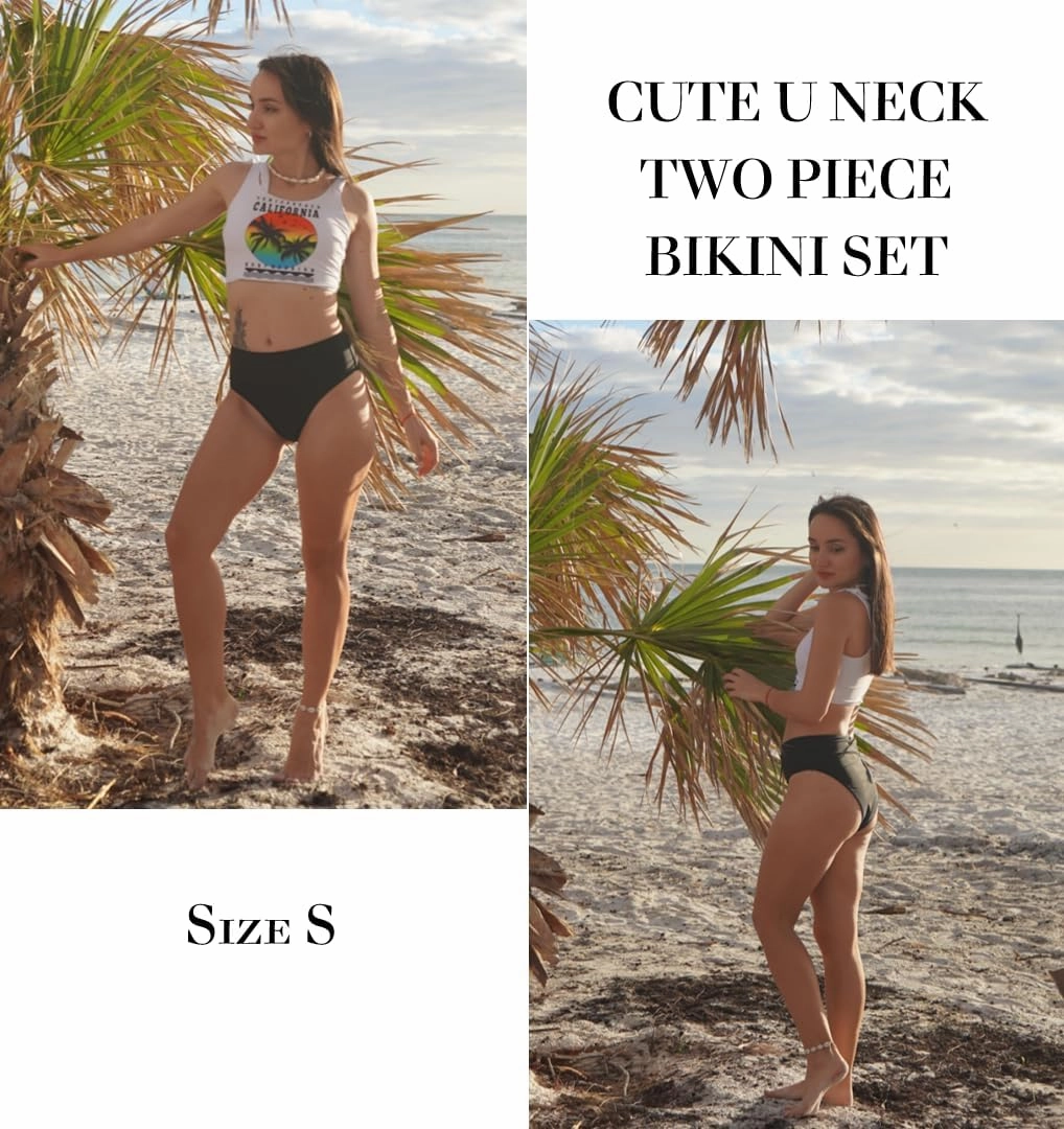 AI'MAGE Womens Bikini Set Cute Tank Top with Sexy Bottom Swimsuit Two Pieces Summer Beach Bathing Suit S-3XL
