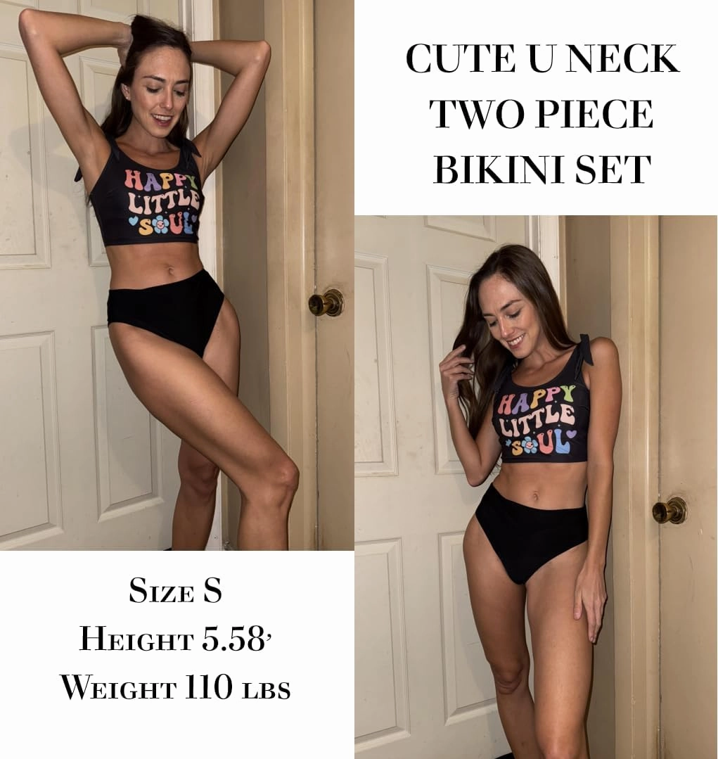 AI'MAGE Womens Bikini Set Cute Tank Top with Sexy Bottom Swimsuit Two Pieces Summer Beach Bathing Suit S-3XL
