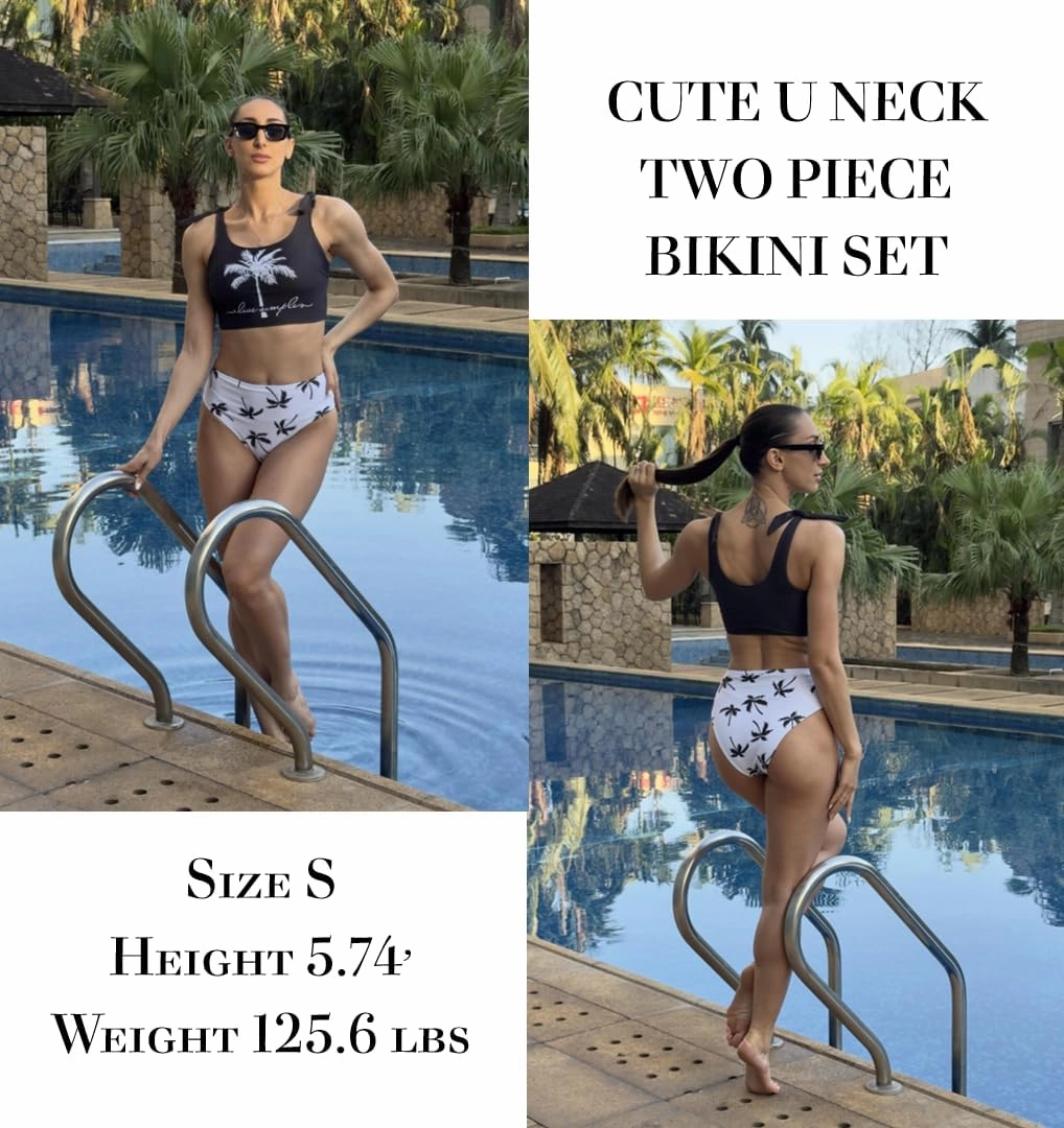 AI'MAGE Womens Bikini Set Cute Tank Top with Sexy Bottom Swimsuit Two Pieces Summer Beach Bathing Suit S-3XL