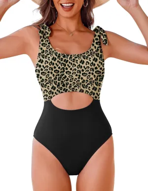AI'MAGE One Piece Swimsuit Women 2025 Tummy Control Bathing Suits Cutout Scoop Neck Swimwear Push Up Swim Suit