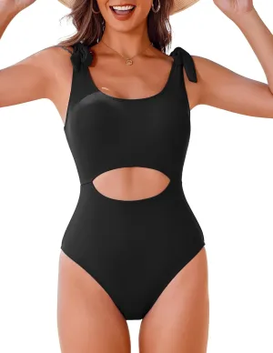 AI'MAGE One Piece Swimsuit Women 2025 Tummy Control Bathing Suits Cutout Scoop Neck Swimwear Push Up Swim Suit