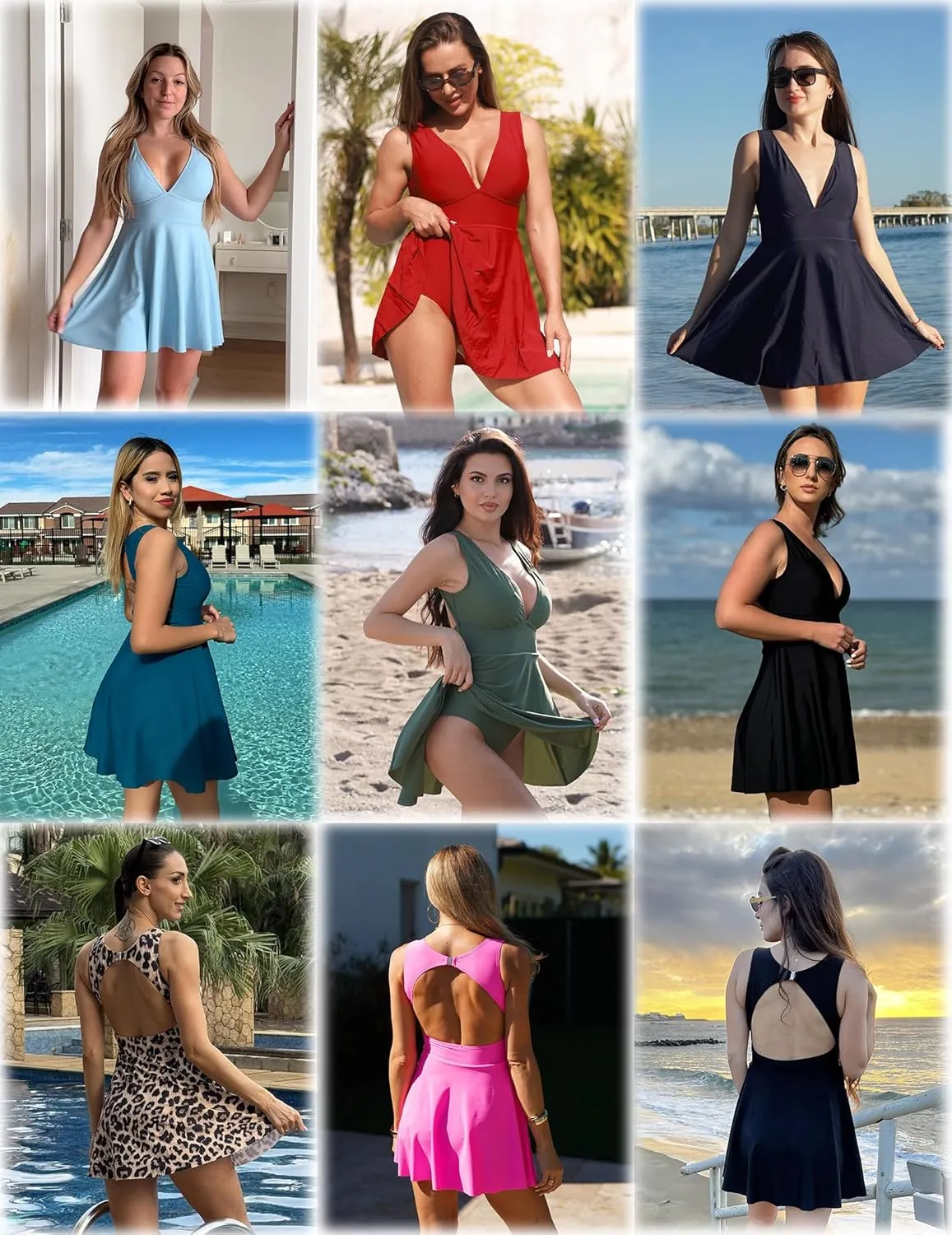 AI'MAGE Tummy Control Swimsuits for Women One Piece Swimdress 2025 Modest Bathing Suits Cutout Swim Suits Swimwear