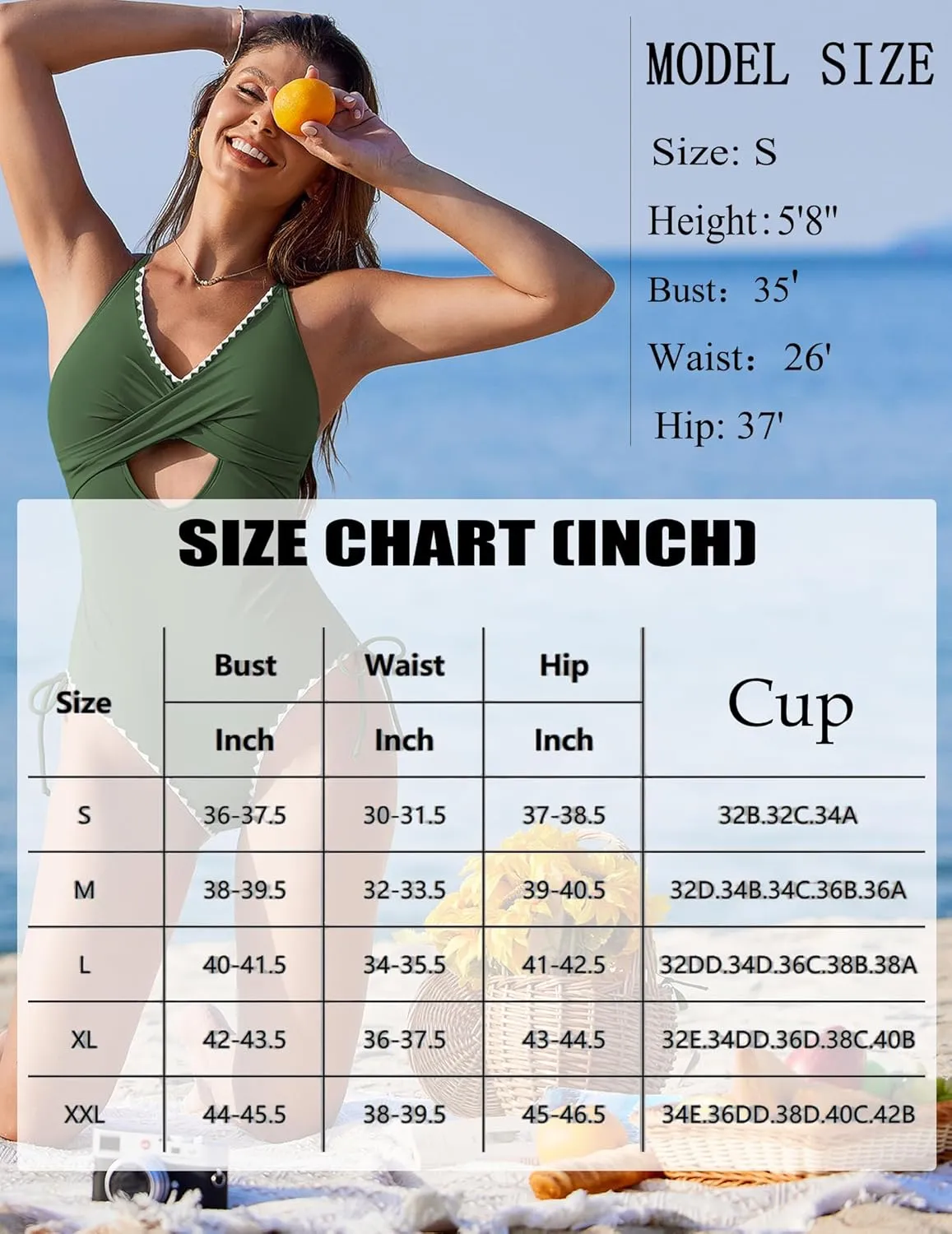 AI'MAGE Women One Piece Swimsuit 2025 Tummy Control Cutout Bathing Suit Wrap Tie Back Swimwear Shell Stitched