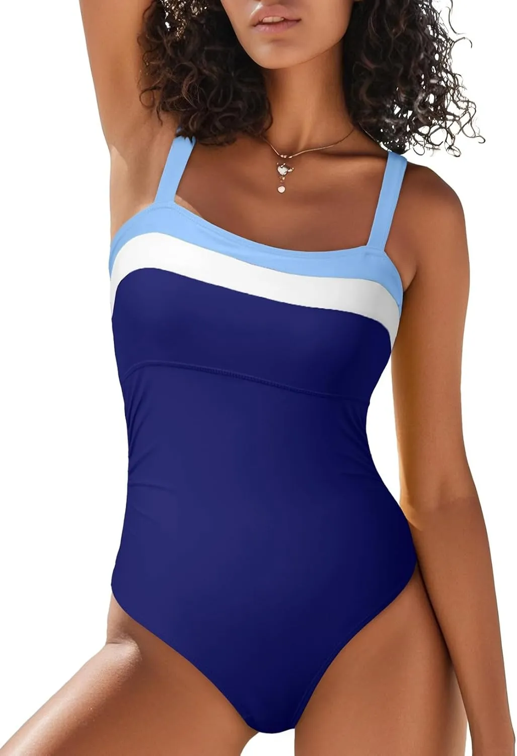 Aleumdr One Piece Swimsuit Women Athletic Bathing Suits Color Block Womens Swimsuits Swimwear