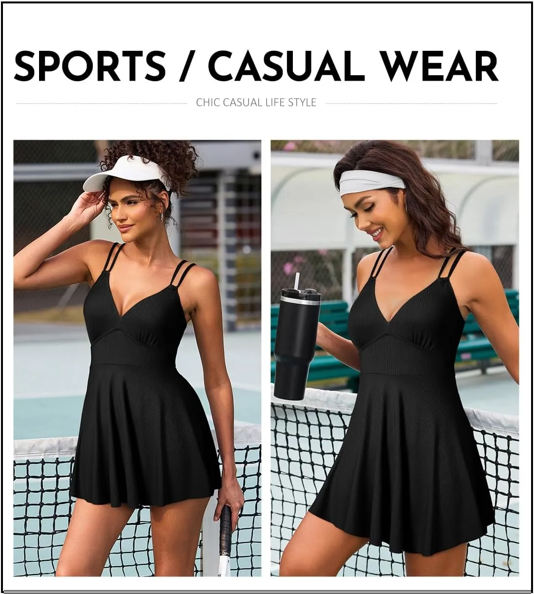 Aleumdr Swim Dress for Women One Piece Tummy Control Swimsuit Ribbed A Line Skirted Bathing Suits