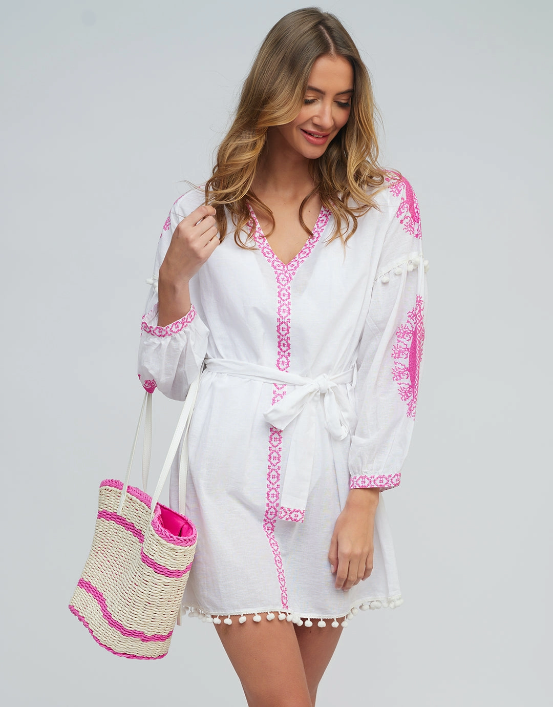 Amara Tunic - White Pink