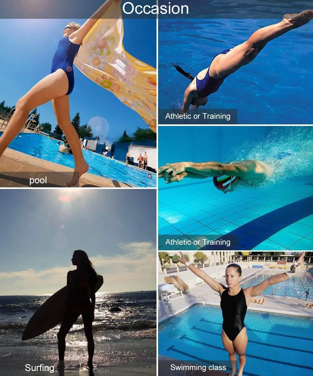 American Trends Modest Criss Cross Back One Piece Swimsuit Women Full Coverage Bathing Suit Long Torso Swim Suits