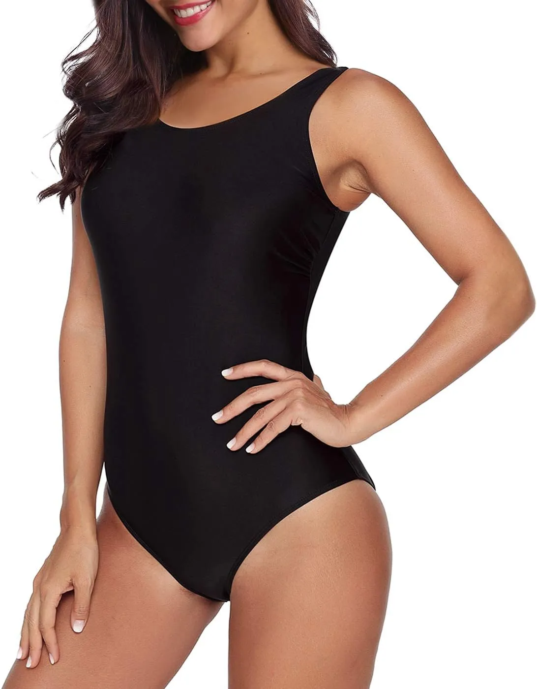 American Trends Modest Criss Cross Back One Piece Swimsuit Women Full Coverage Bathing Suit Long Torso Swim Suits