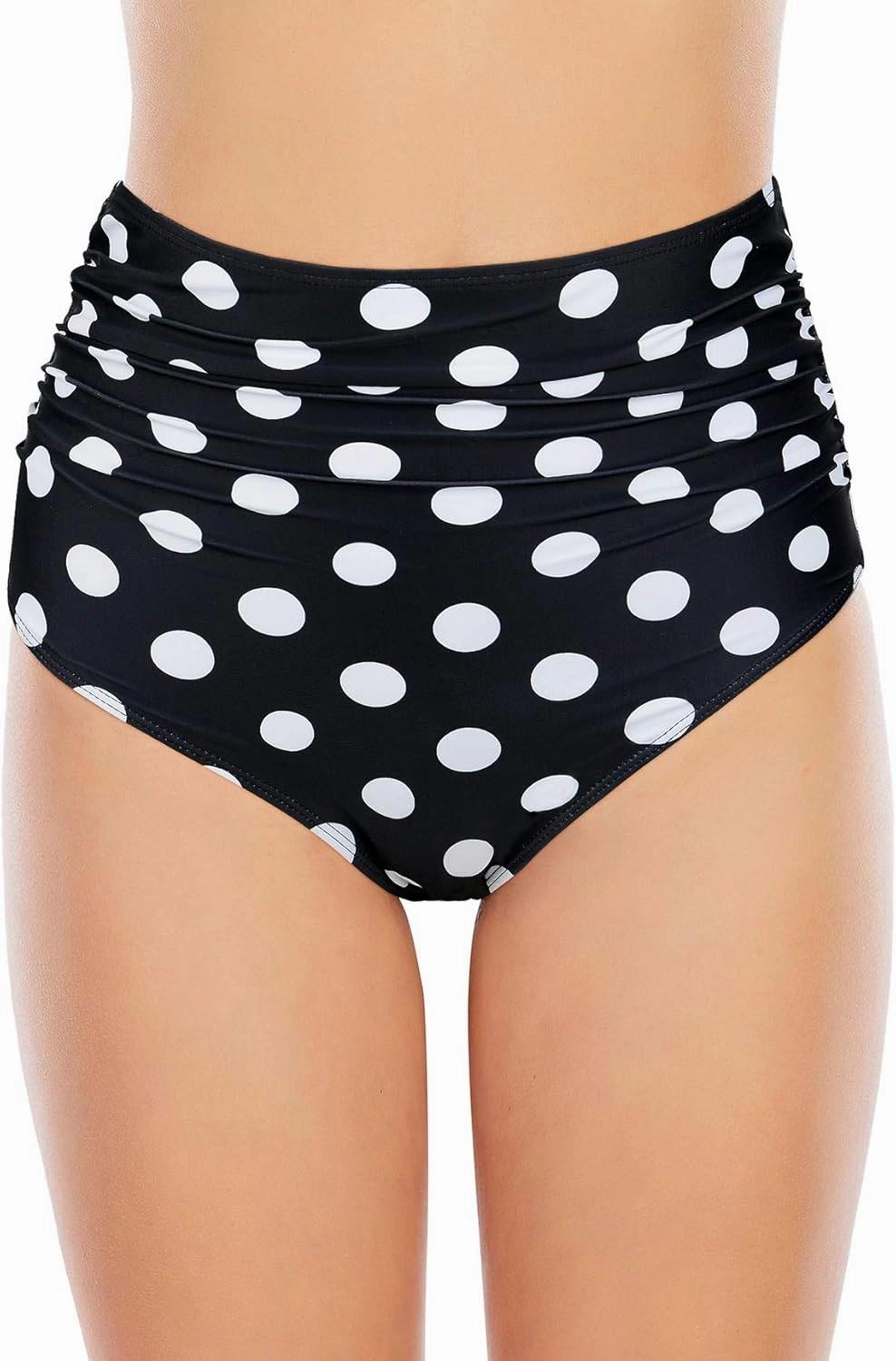 American Trends High Waisted Bikini Bottoms Ruched Tummy Control Swimsuits Bottoms Sexy Swim Bottom Bathing Suits for Women