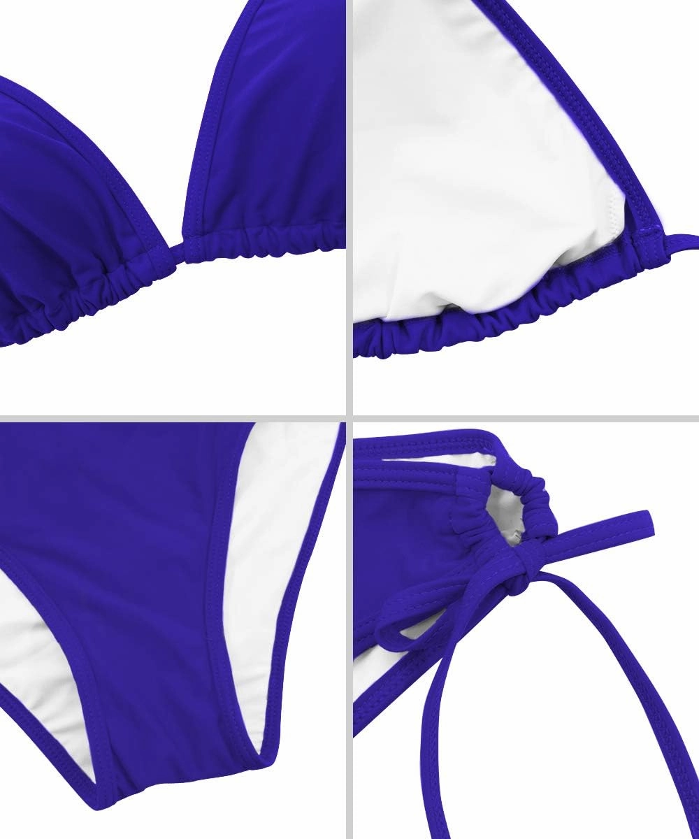 American Trends Women's String Two Piece Halter Top Triangle Bikini Set with Tie Side Bottom Sexy Swimsuit Bathing Suits