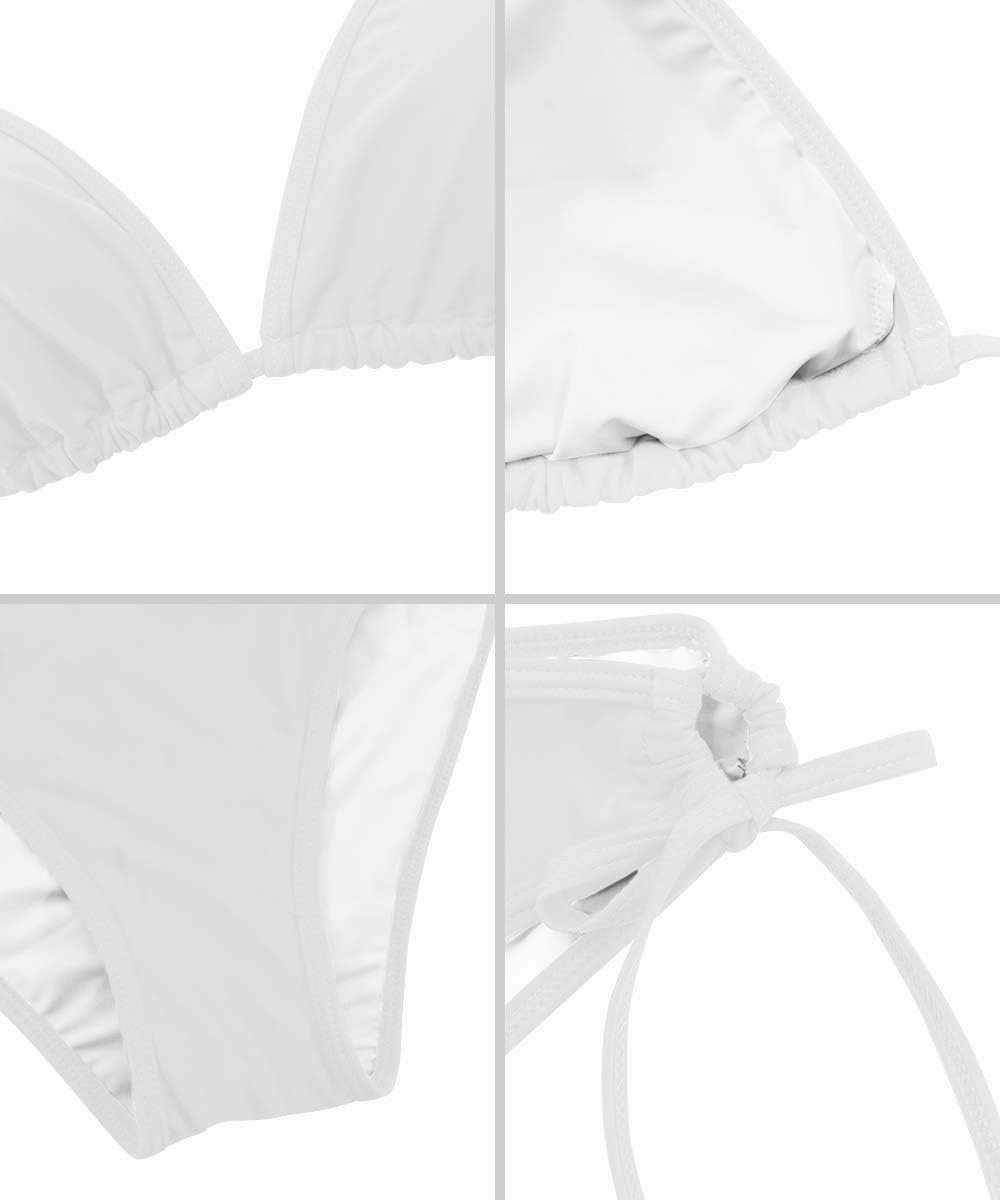 American Trends Women's String Two Piece Halter Top Triangle Bikini Set with Tie Side Bottom Sexy Swimsuit Bathing Suits