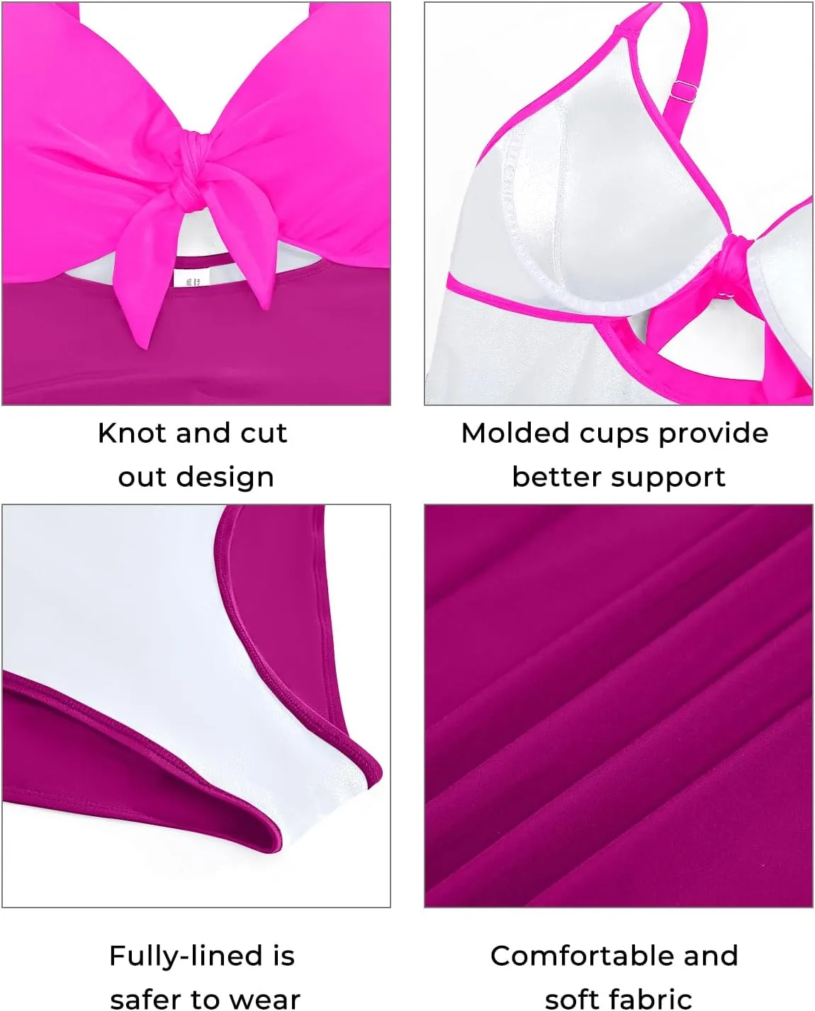 Aqua Eve Plus Size One Piece Swimsuit for Women Tummy Control Bathing Suit Cutout Swimwear