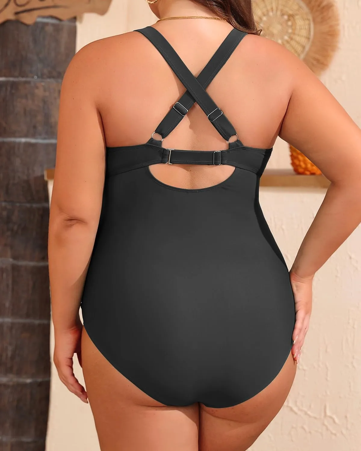 Aqua Eve Plus Size One Piece Swimsuit - Women's Tummy Control Bathing Suit Retro Full Coverage Swimwear 2025