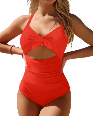 Aqua Eve Women Cut Out One Piece Swimsuit - Tummy Control Bathing Suit Push Up Monokini Swimwear 2025