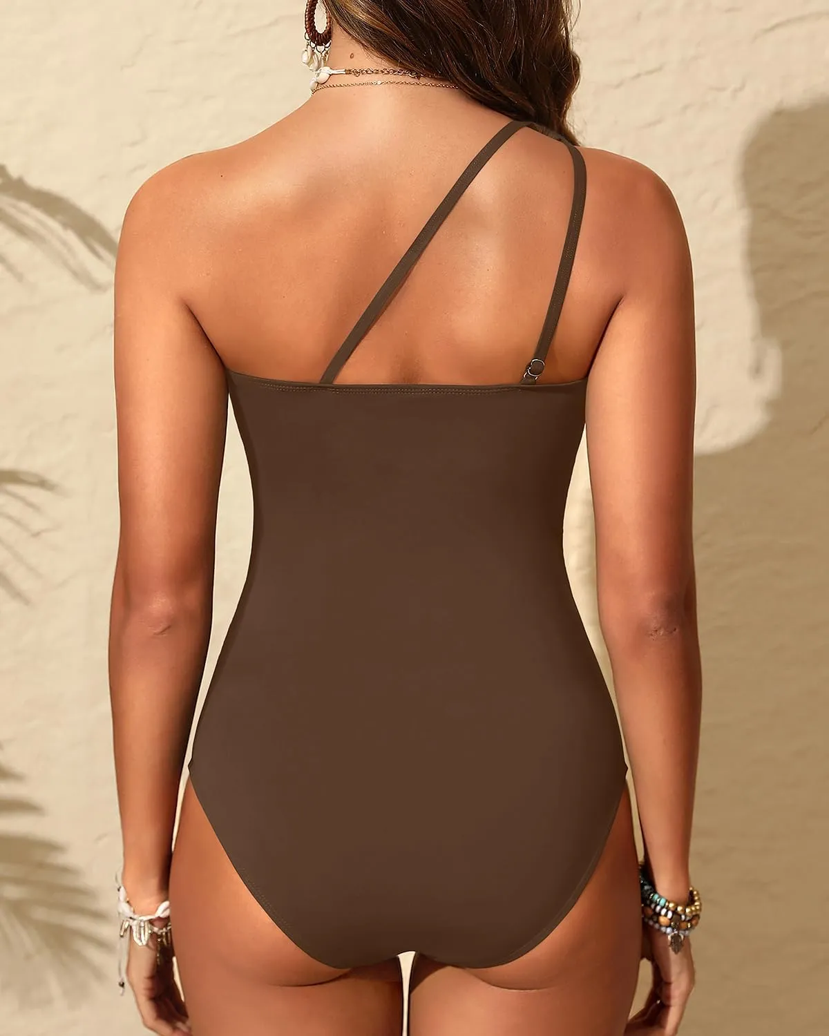 Aqua Eve Women Mesh One Piece Swimsuit - Tummy Control One Shoulder Bathing Suit Cut Out Swimwear 2025