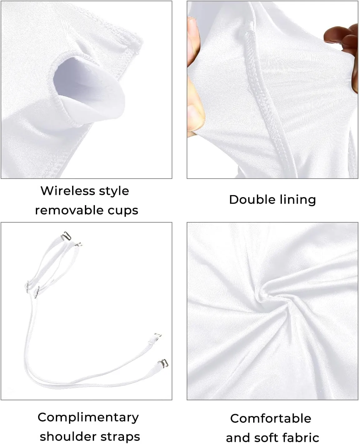 Aqua Eve Women Strapless Bikini Top Only Bandeau Swim Top Tube Top Swimsuit