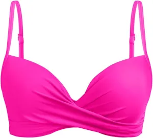 Aqua Eve Women Underwire Bikini Top Only - 2025 Push Up Swim Top Padded Bra Swimsuit
