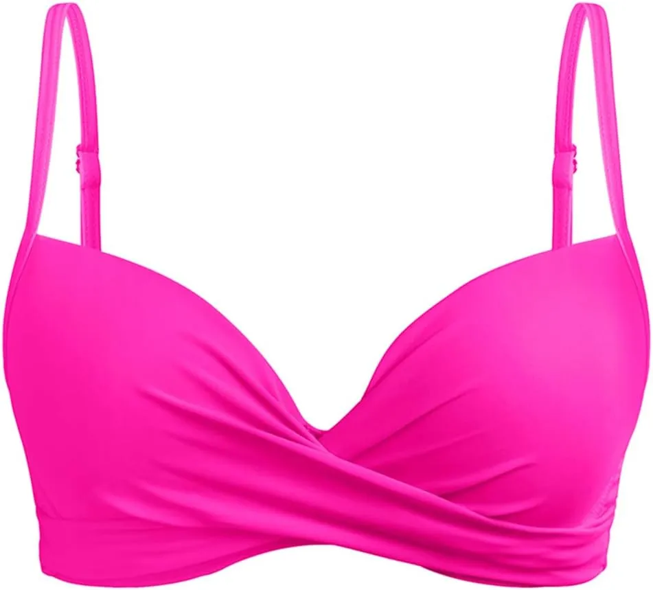 Aqua Eve Women Underwire Bikini Top Only - 2025 Push Up Swim Top Padded Bra Swimsuit