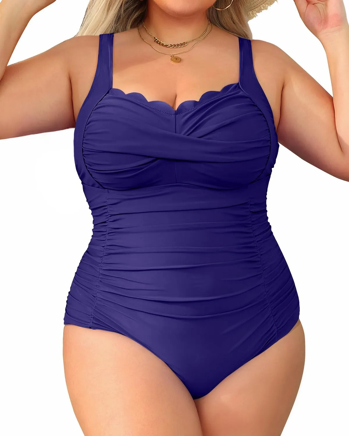 Aqua Eve Womens Plus Size One Piece Swimsuit- Tummy Control Bathing Suit Full Coverage Swimwear