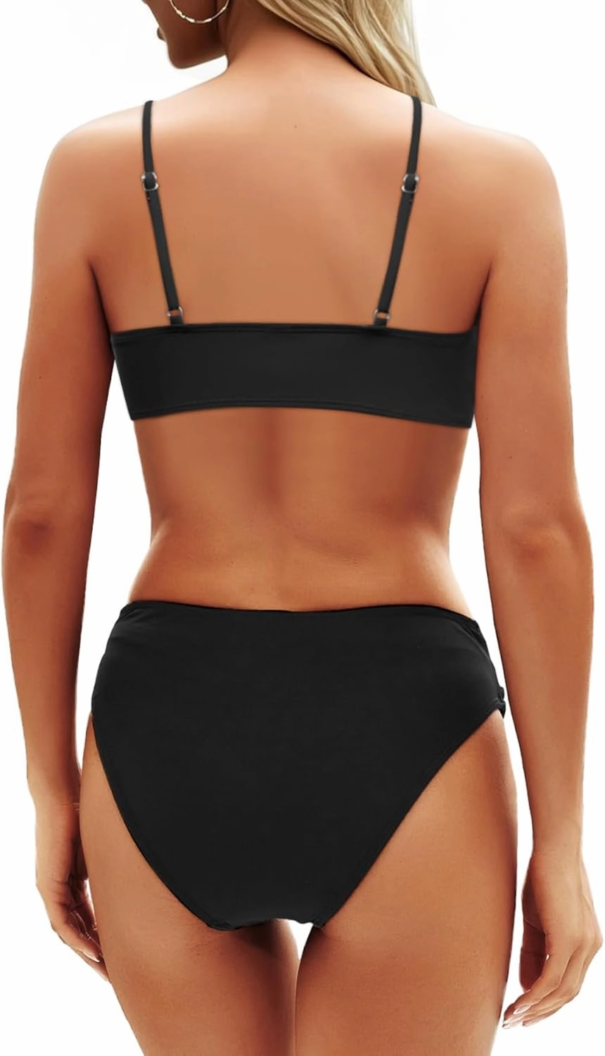 Aqua Eve Women Bikini Set - Two Piece Swimsuit Mid Rise Bathing Suit Push Up Bikini