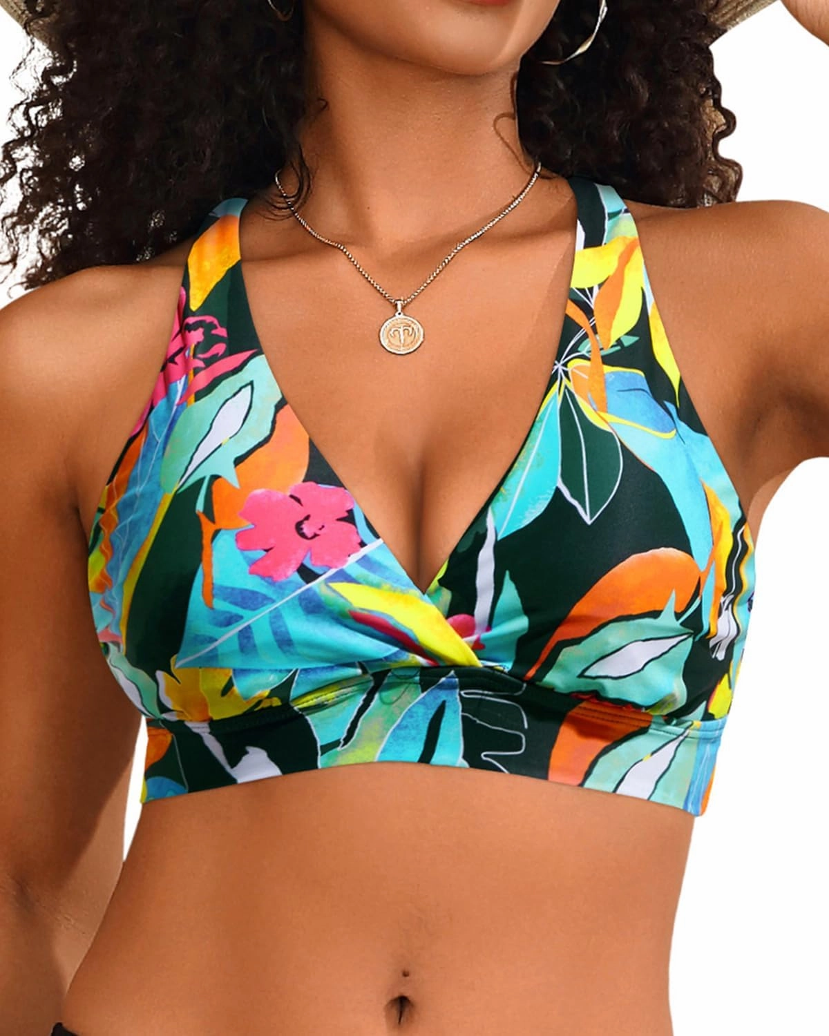 Aqua Eve Women Bikini Top Only Push Up Swimsuit Top Padded Bathing Suit Top for Large Bust