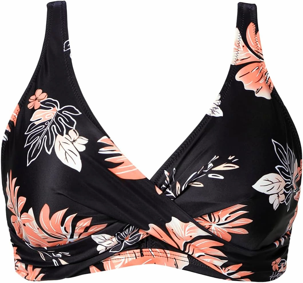 Aqua Eve Women Full Coverage Bikini Top No Bottom Push up Swimsuits Top Sport Bra Bathing Suits Tops