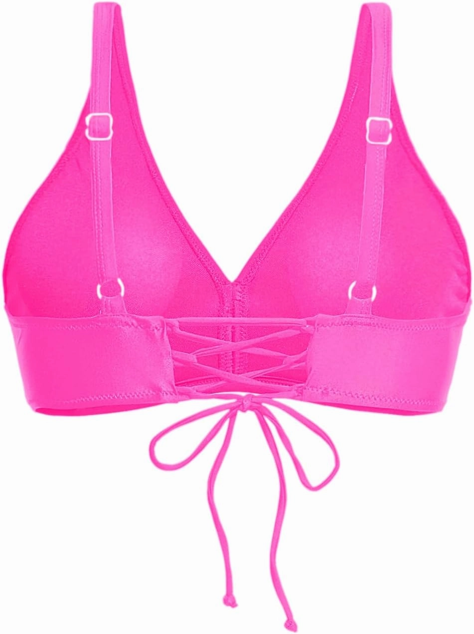 Aqua Eve Women Full Coverage Bikini Top No Bottom Push up Swimsuits Top Sport Bra Bathing Suits Tops