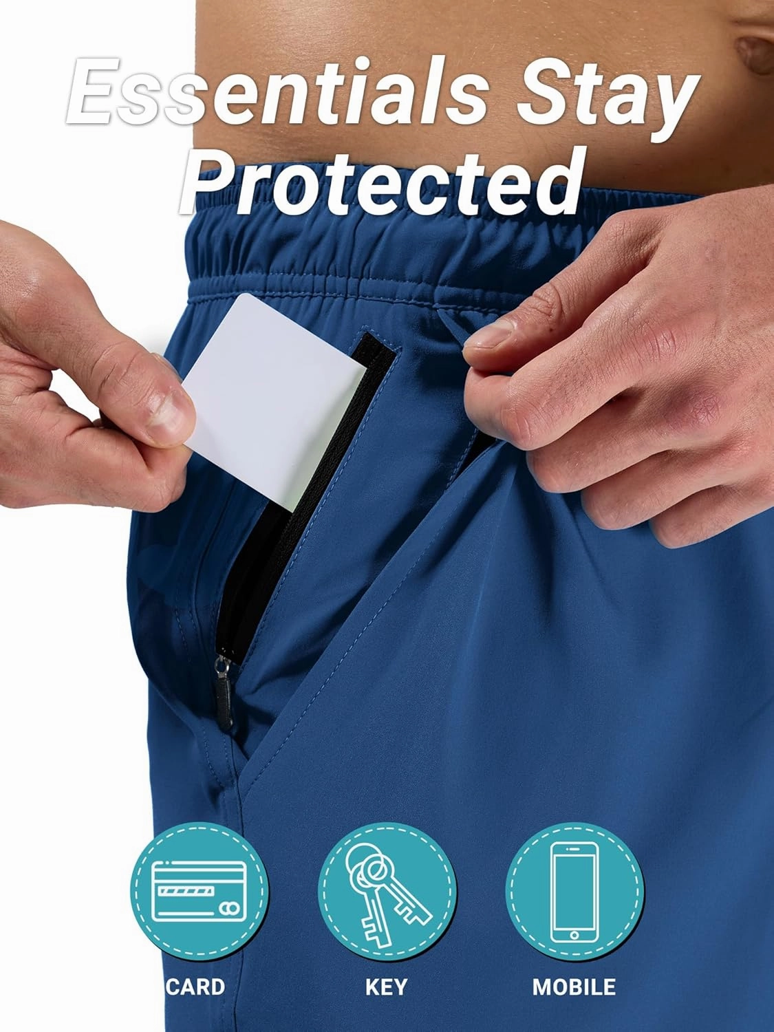 Arcweg Men's Swim Trunks 9" Swim Shorts with Compression Liner and Zipper Pockets Quick Dry Bathing Suit