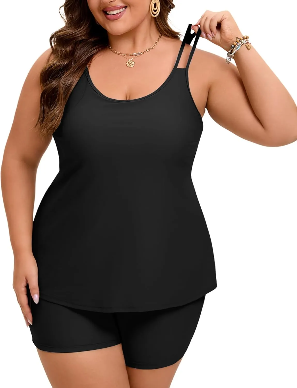 Arolina Tankini Swimsuits for Women Tummy Control Two Piece Bathing Suits Flowy Swim Tops with Boy Shorts