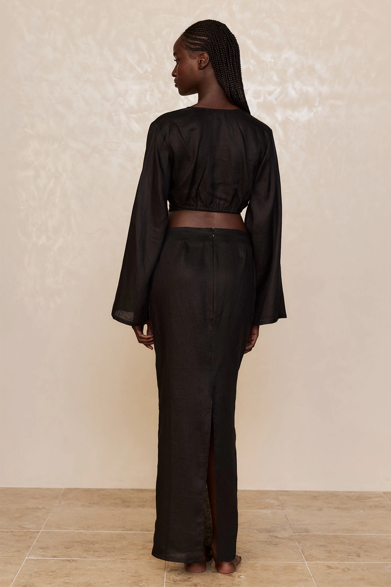 Azores Top - Black Linen