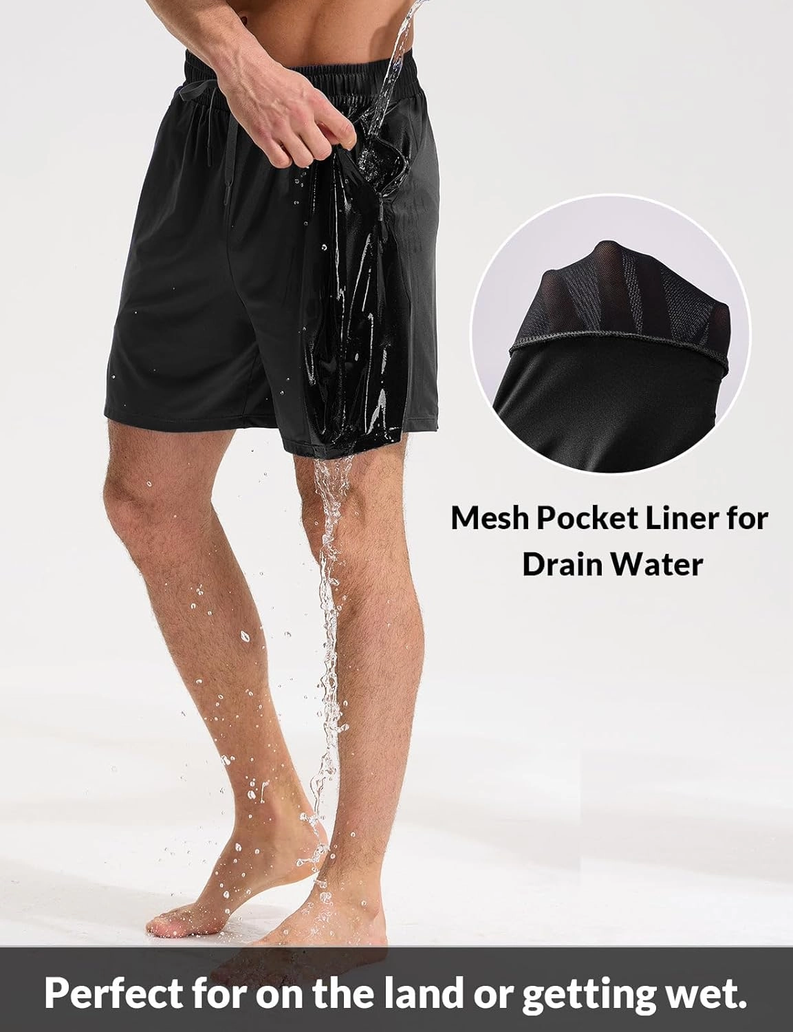 baleaf Mens Swim Trunks with Compression Liner 5 & 7 inch Quick Dry Bathing Suit Swim Shorts with Zippered Pockets