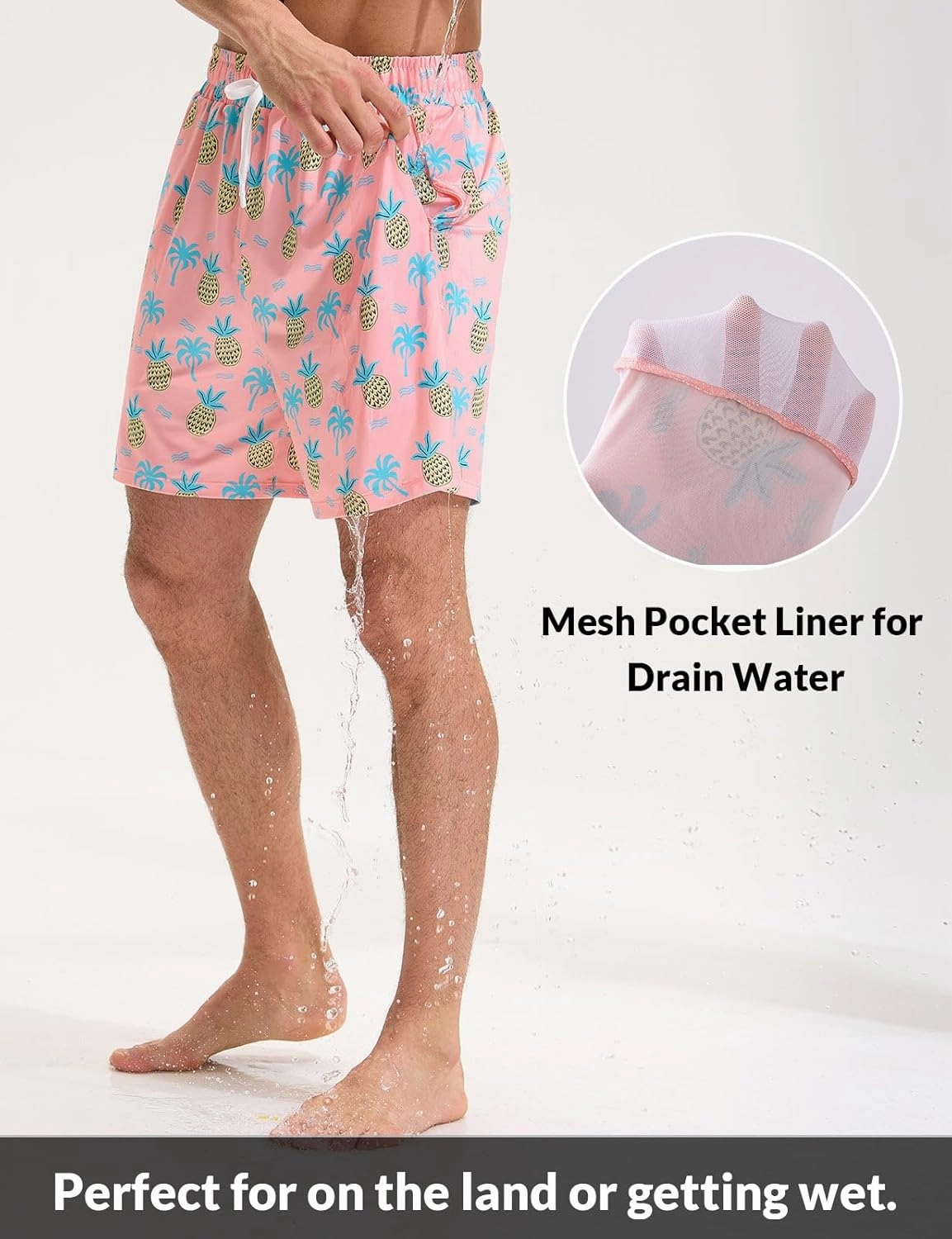 baleaf Mens Swim Trunks with Compression Liner 5 & 7 inch Quick Dry Bathing Suit Swim Shorts with Zippered Pockets