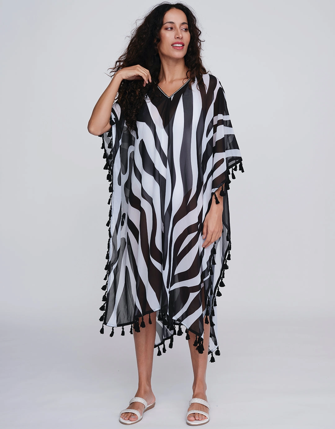 Bali Kaftan - Black and White