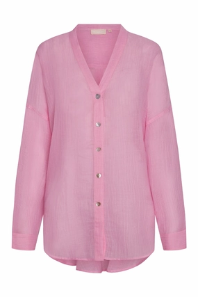 Barcelona Tunic - Cherry Blossom Crinkle Linen