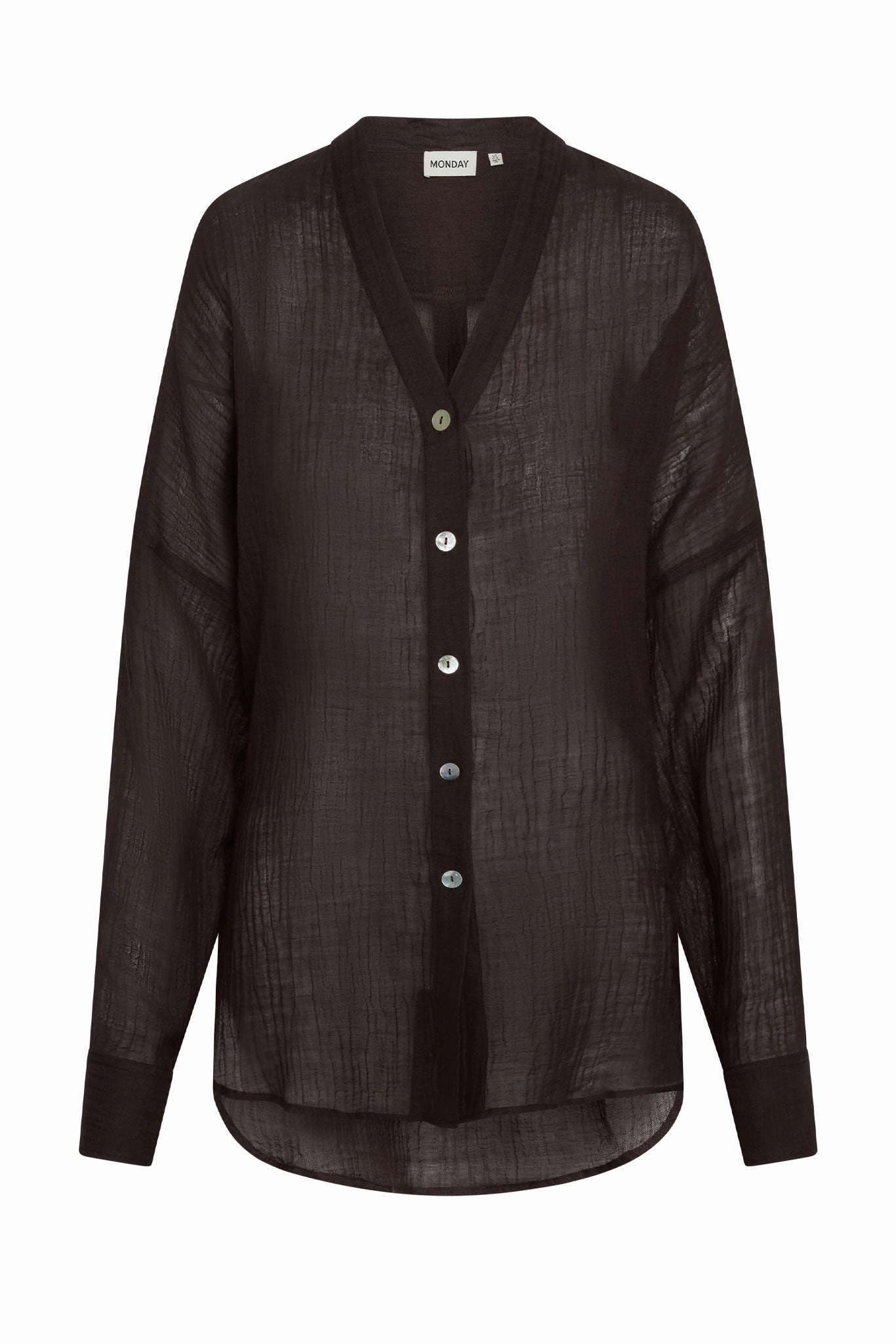 Barcelona Tunic - Espresso Crinkle Linen