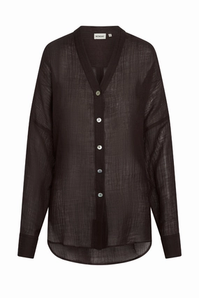 Barcelona Tunic - Espresso Crinkle Linen