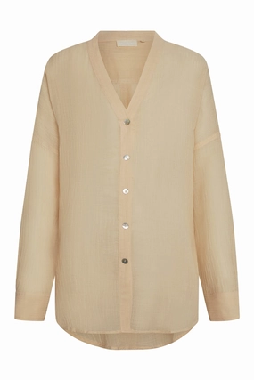 Barcelona Tunic - Vanilla Crinkle Linen