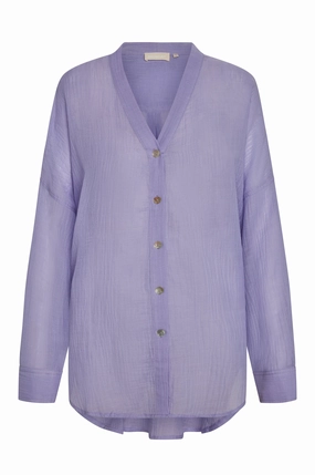 Barcelona Tunic - Wisteria Crinkle Linen