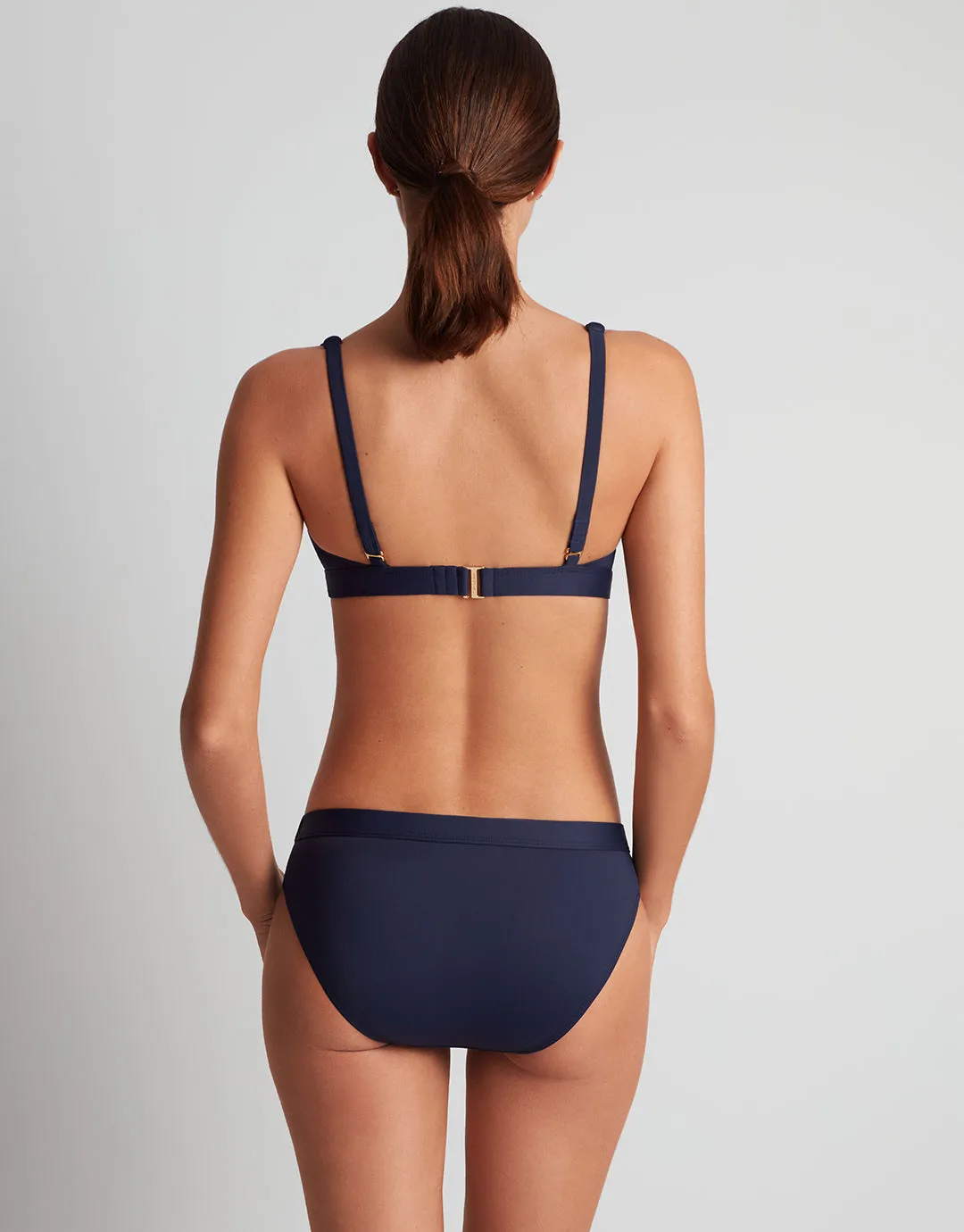 Beach Club Solids V Wire OTS Bikini Top - Dark Navy