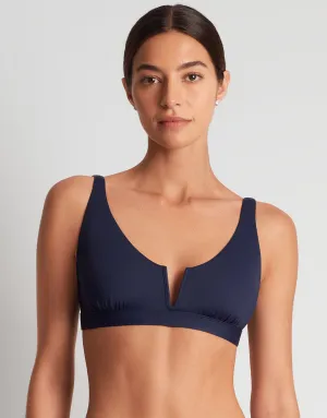 Beach Club Solids V Wire OTS Bikini Top - Dark Navy