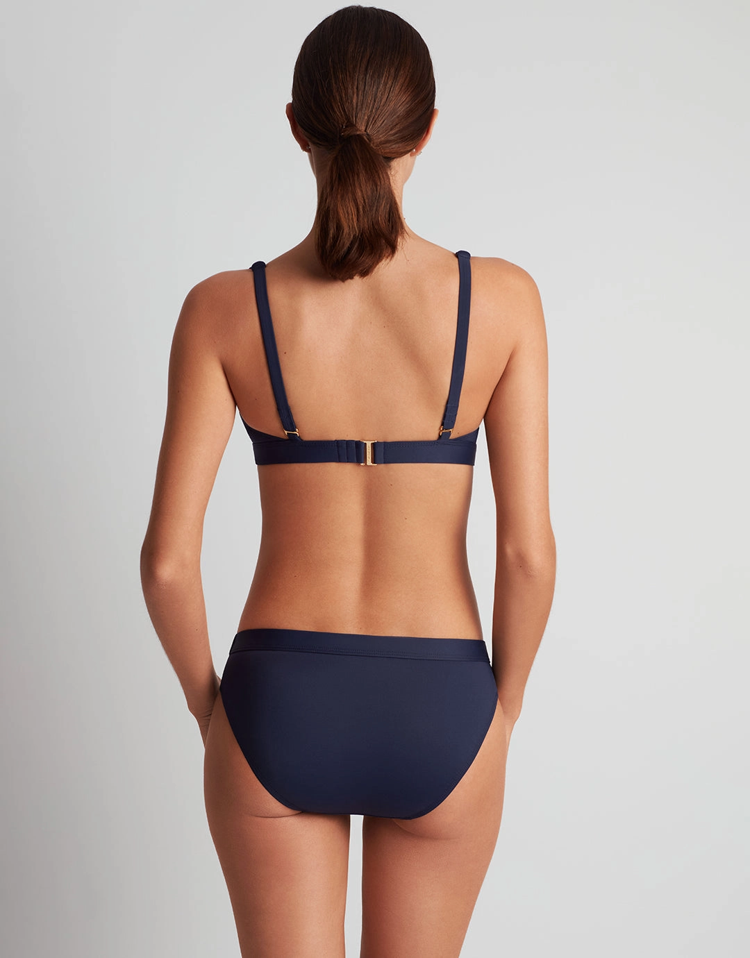 Beach Club Solids Band Hipster Bikini Pant - Dark Navy