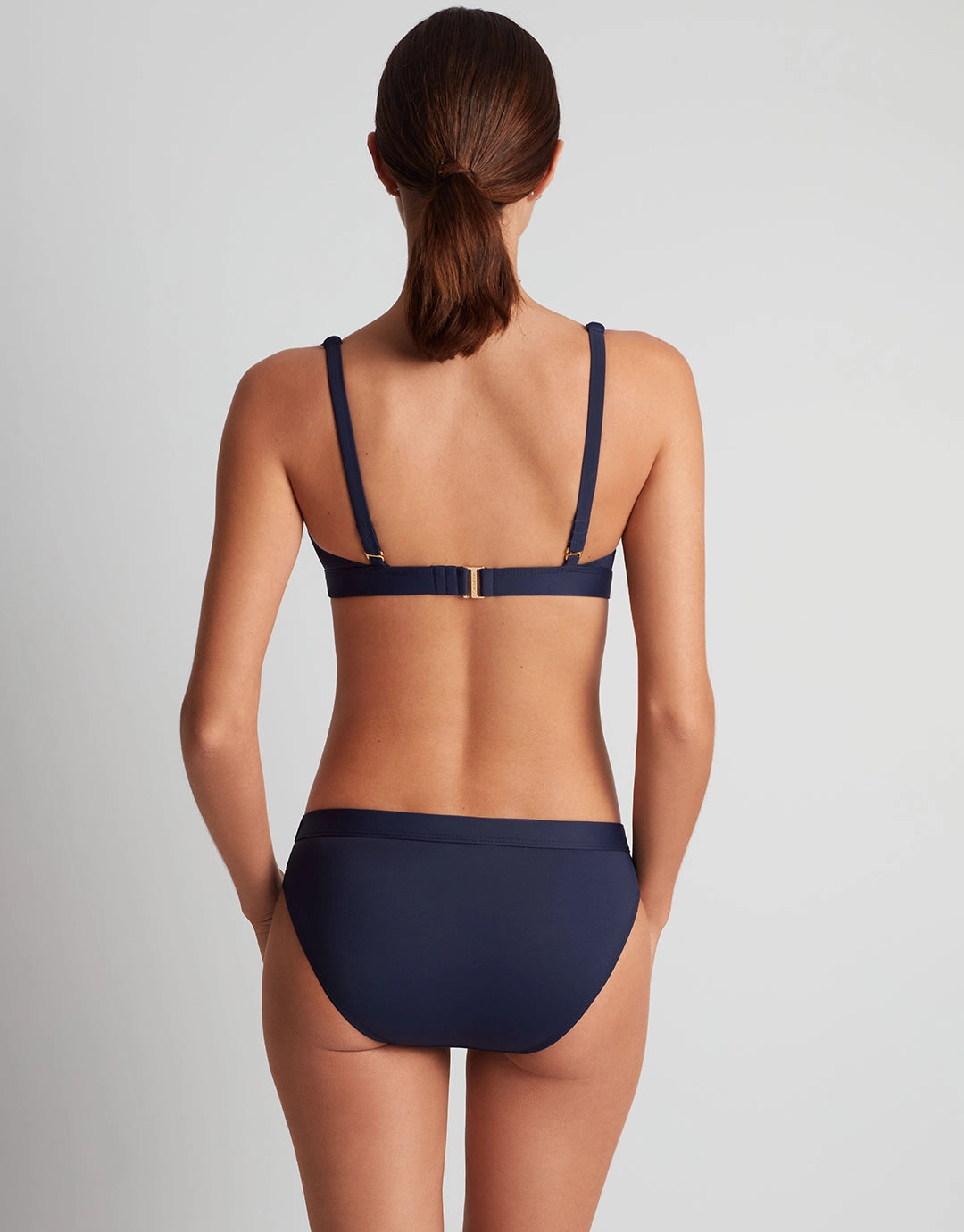 Beach Club Solids Band Hipster Bikini Pant - Dark Navy